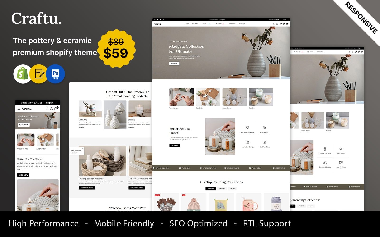 Craftu - Art and Crafts Gallery Responsive Shopify Theme