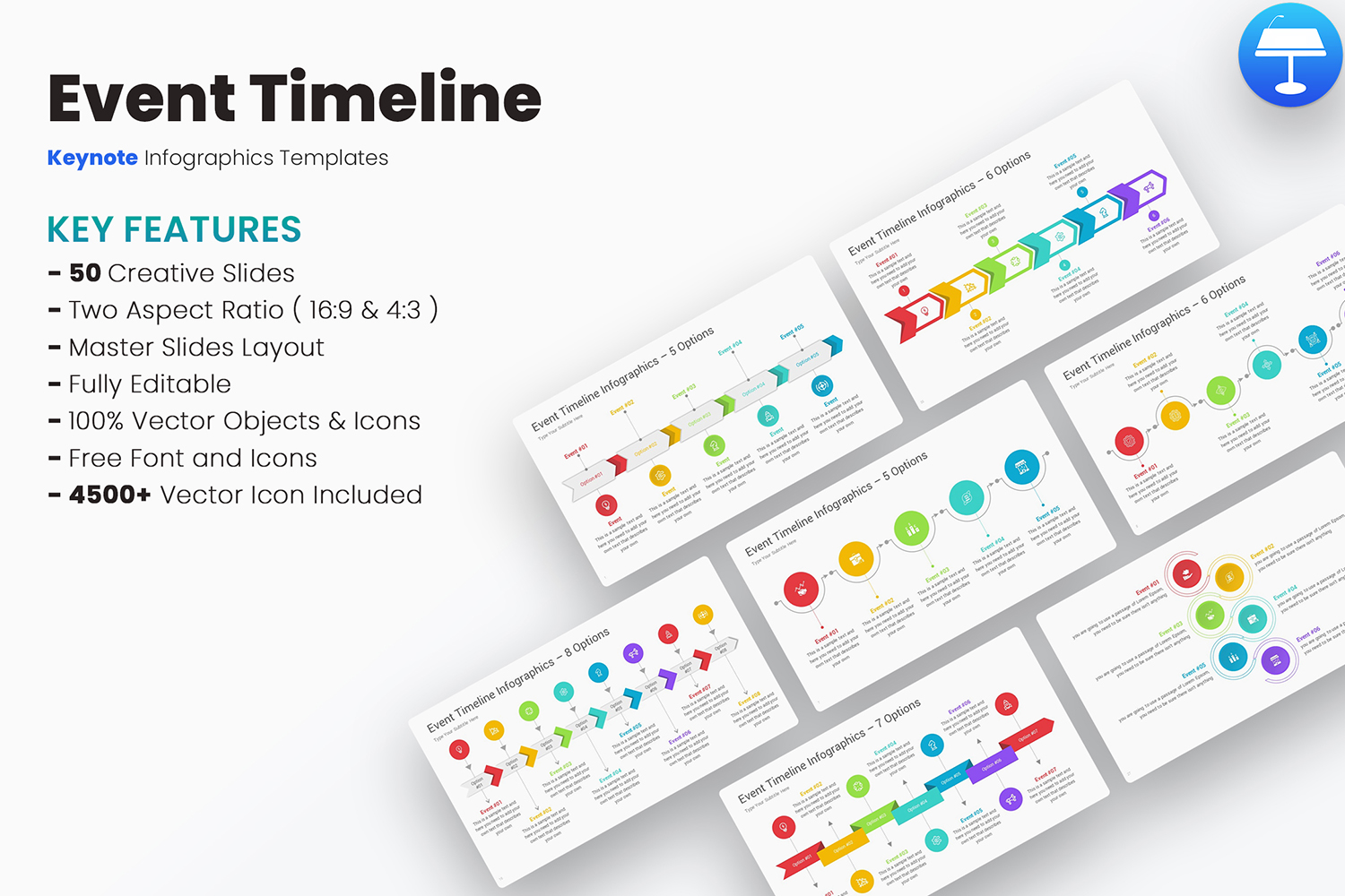 Event Timeline Infographics Keynote Templates