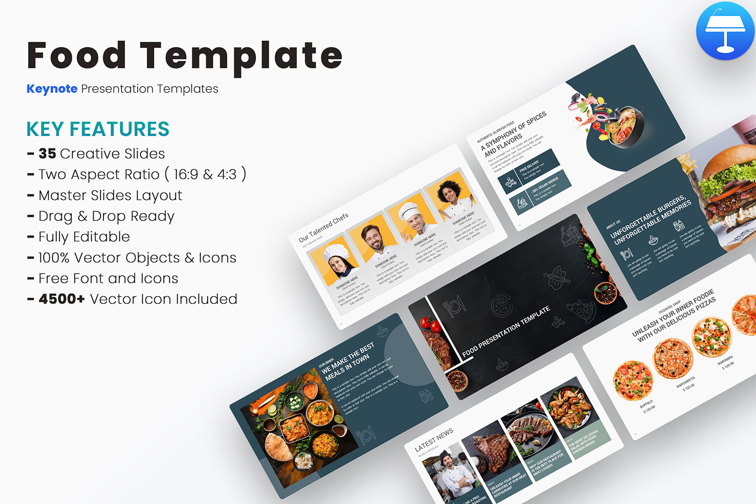 Food and Restaurants Keynote Presentation Templates