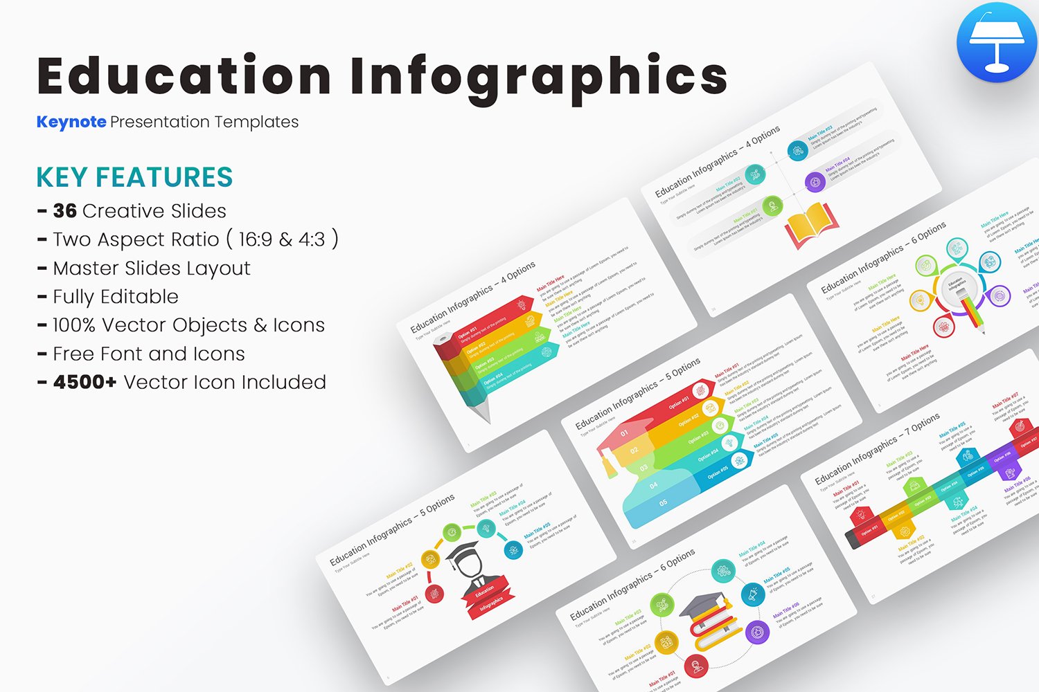 Education Infographics Keynote Templates