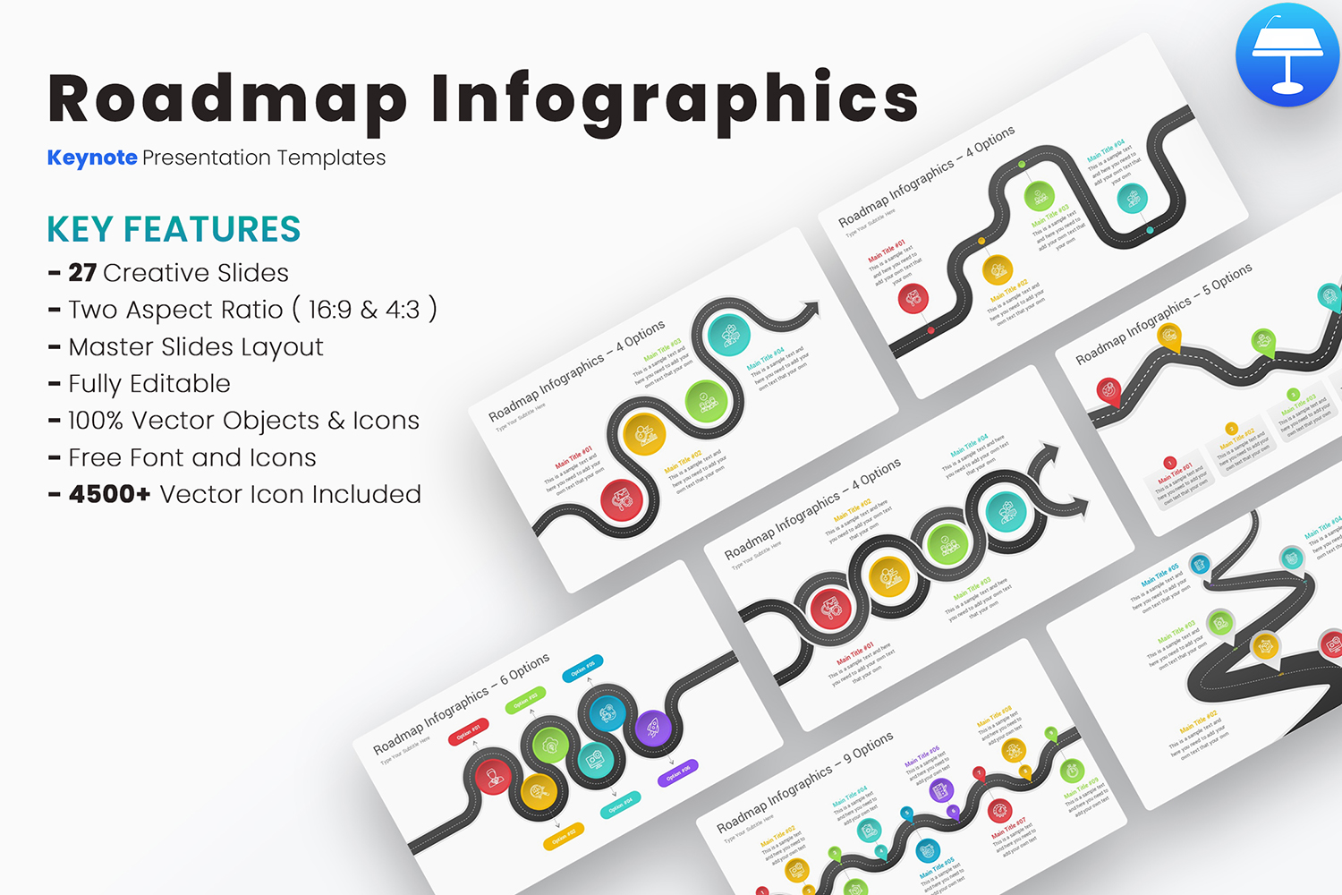 Roadmap Infographics Keynote Templates