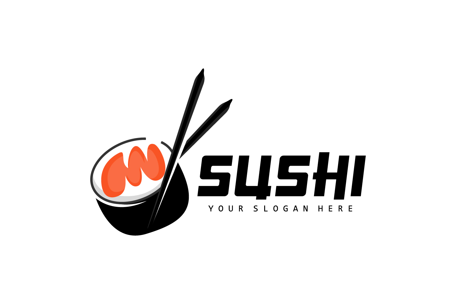 Sushi logo simple design sushi japaneseV19