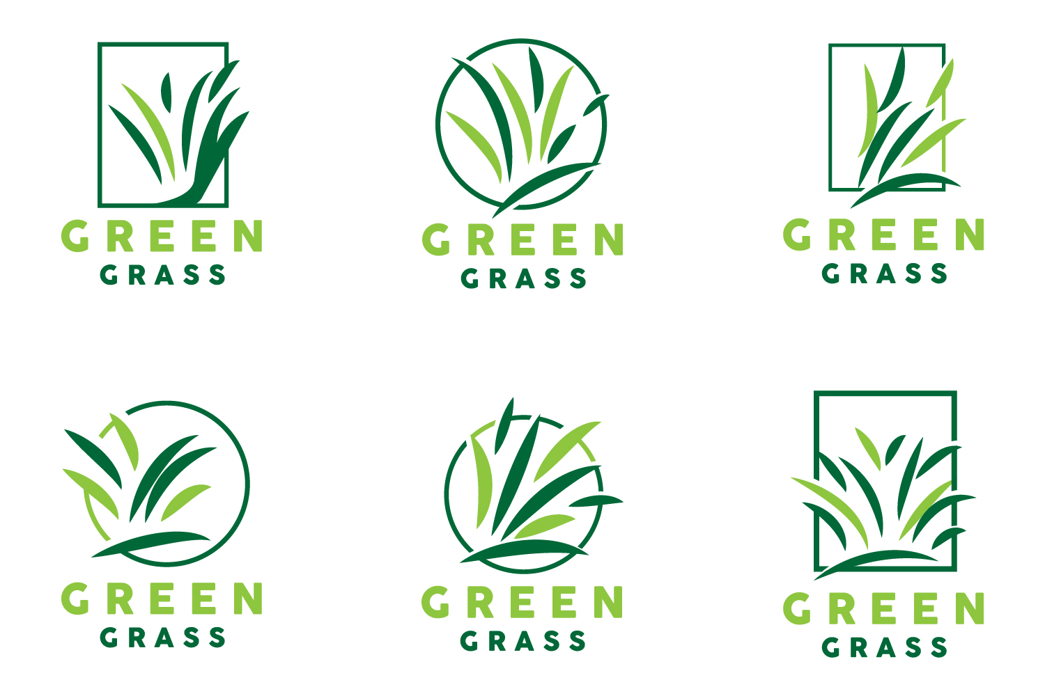 Green Grass Logo Natural Plant LeafV4