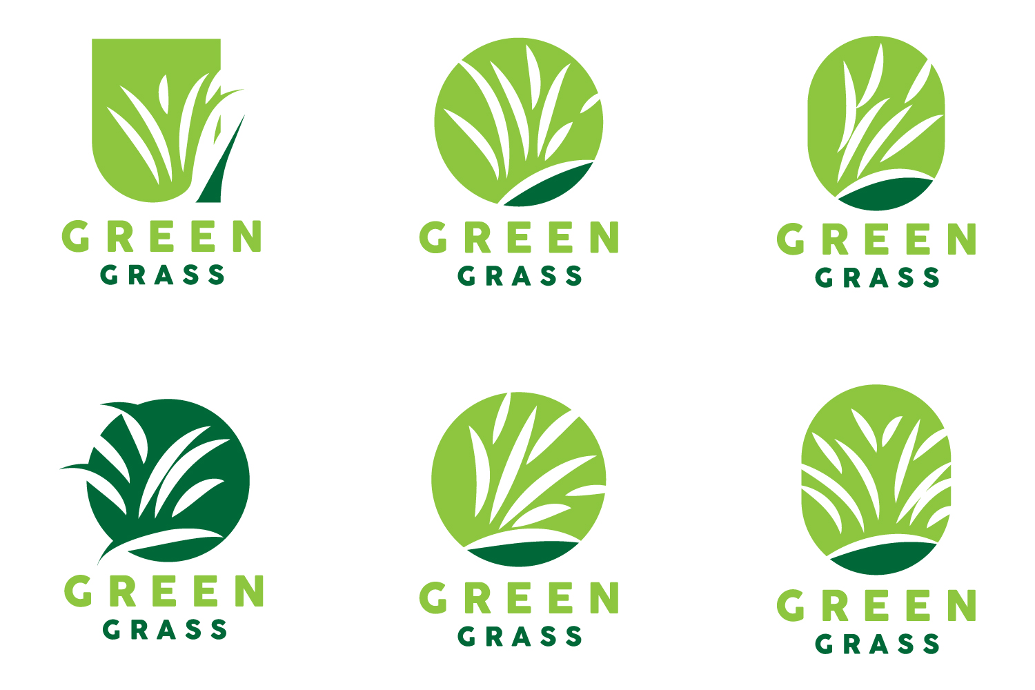 Green Grass Logo Natural Plant LeafV6