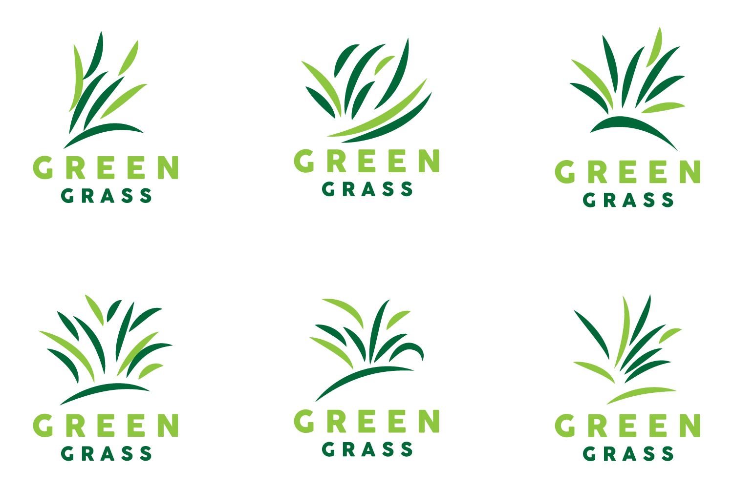 Green Grass Logo Natural Plant LeafV7
