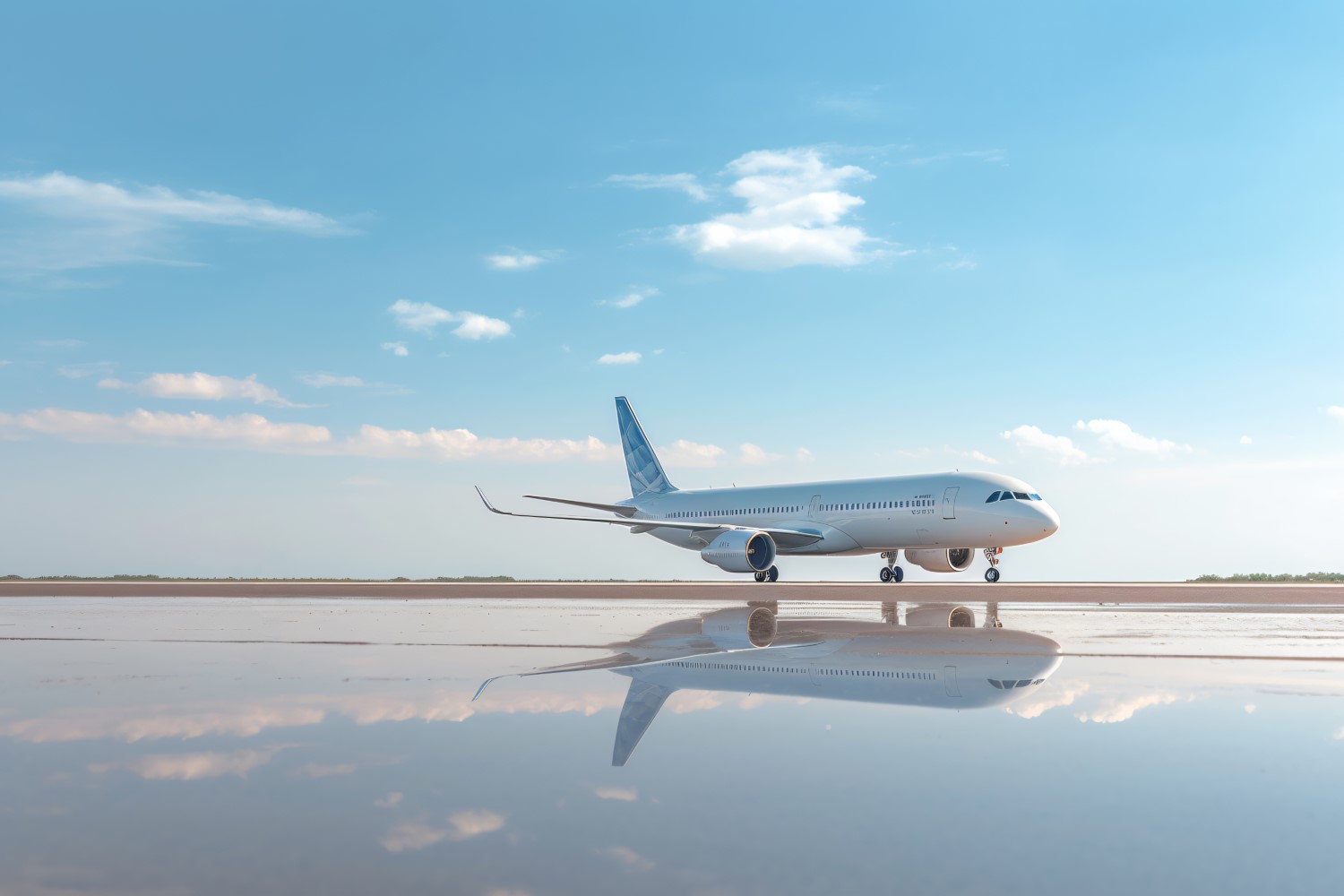 Side view airbus against the background of sky and clouds 90