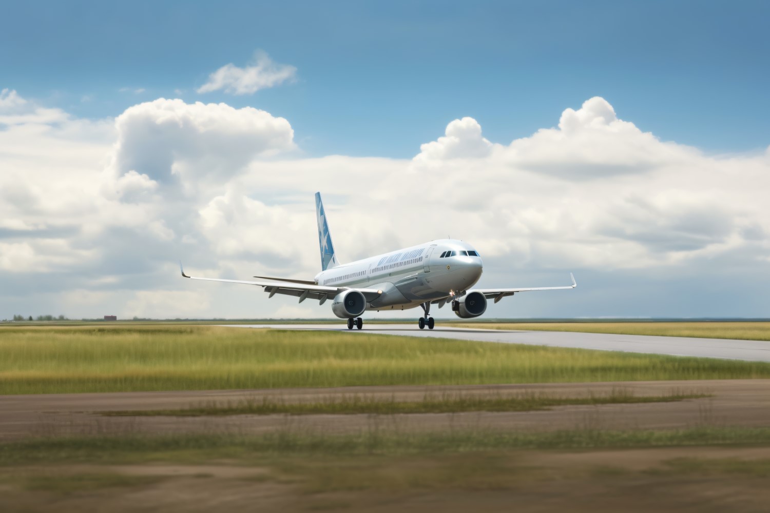 Side view airbus against the background of sky and clouds 87