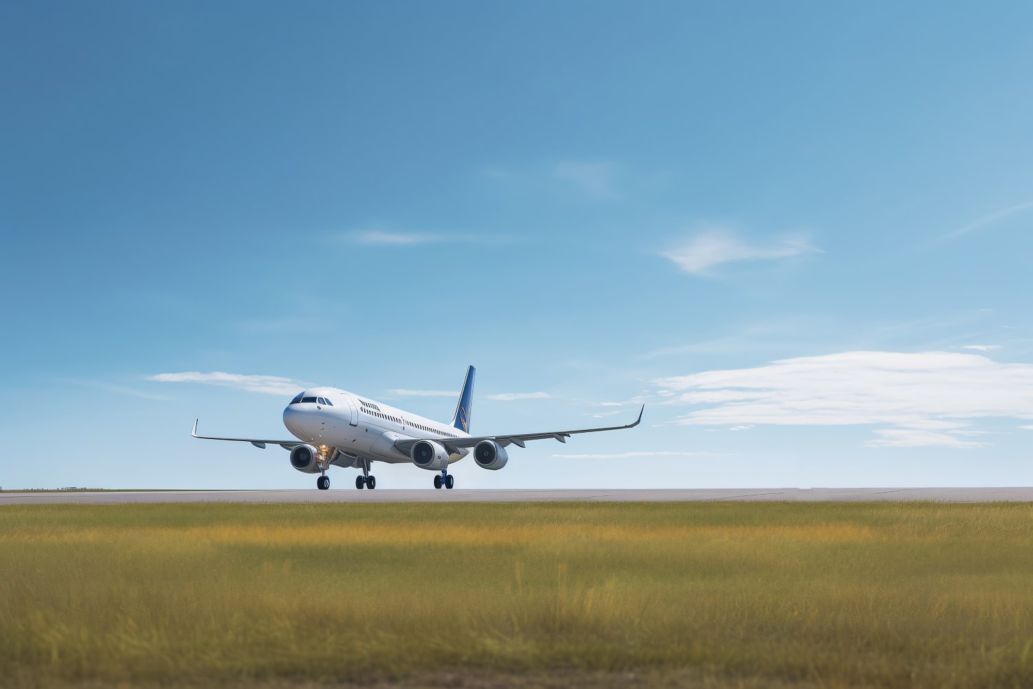 Side view airbus against the background of sky and clouds 90.