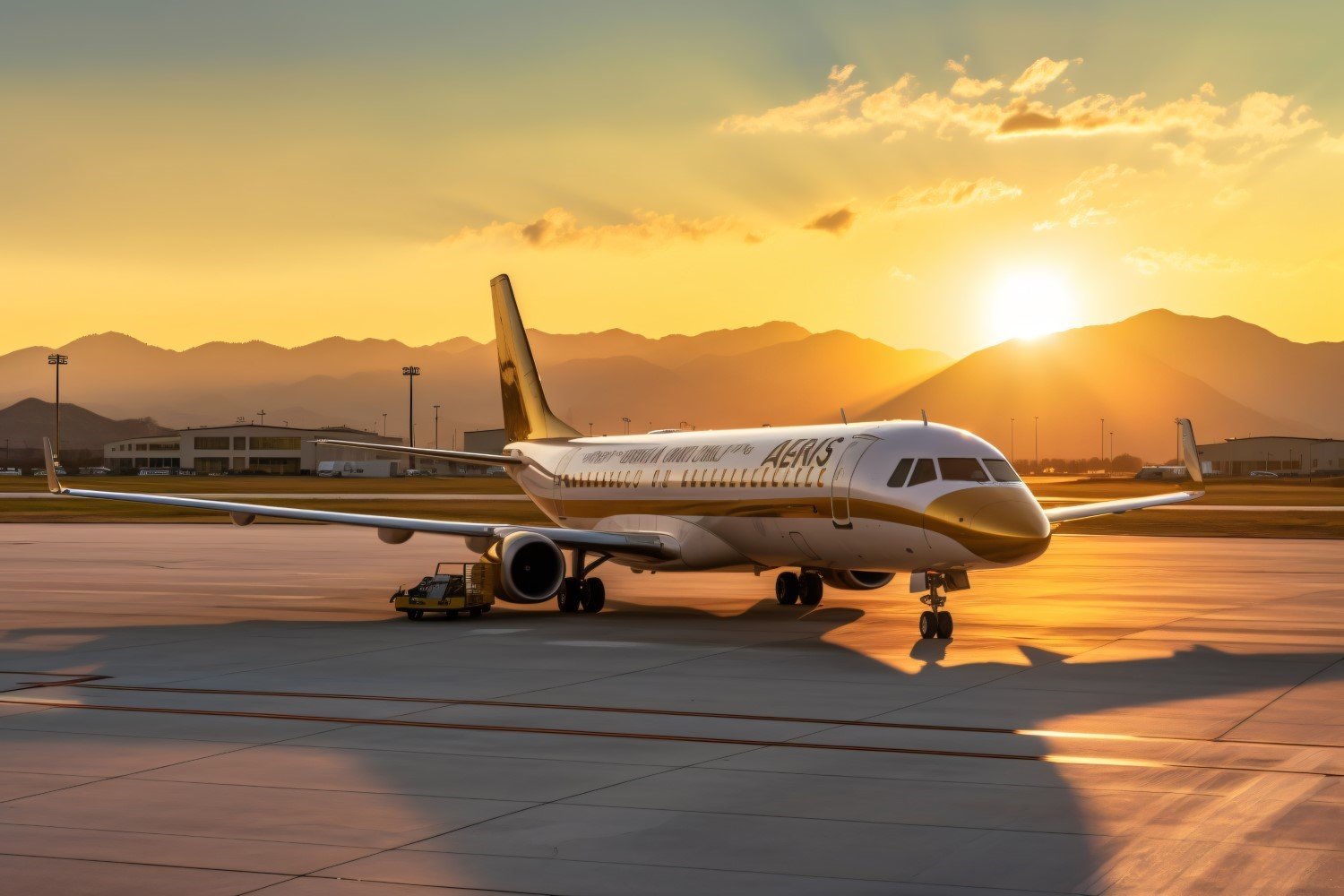 Side view of Passenger airplane at the airport 265