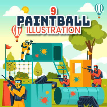 Game Paintball Illustrations Templates 414469