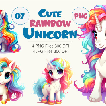 Rainbow Unicorn Illustrations Templates 414485