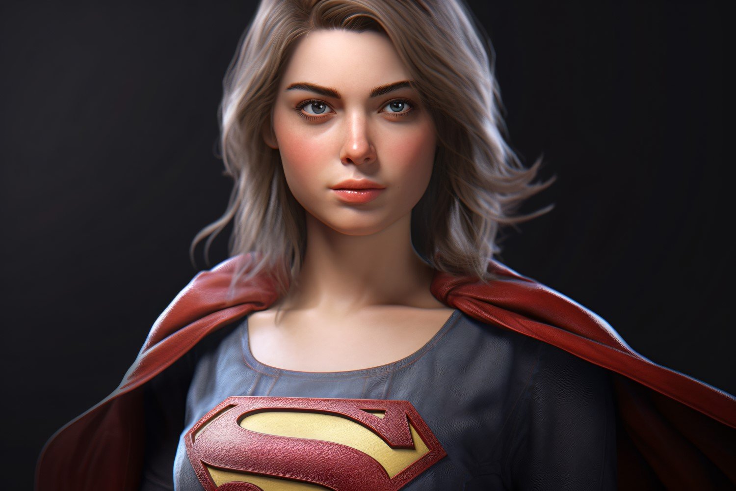 Young female superhero model standing 94