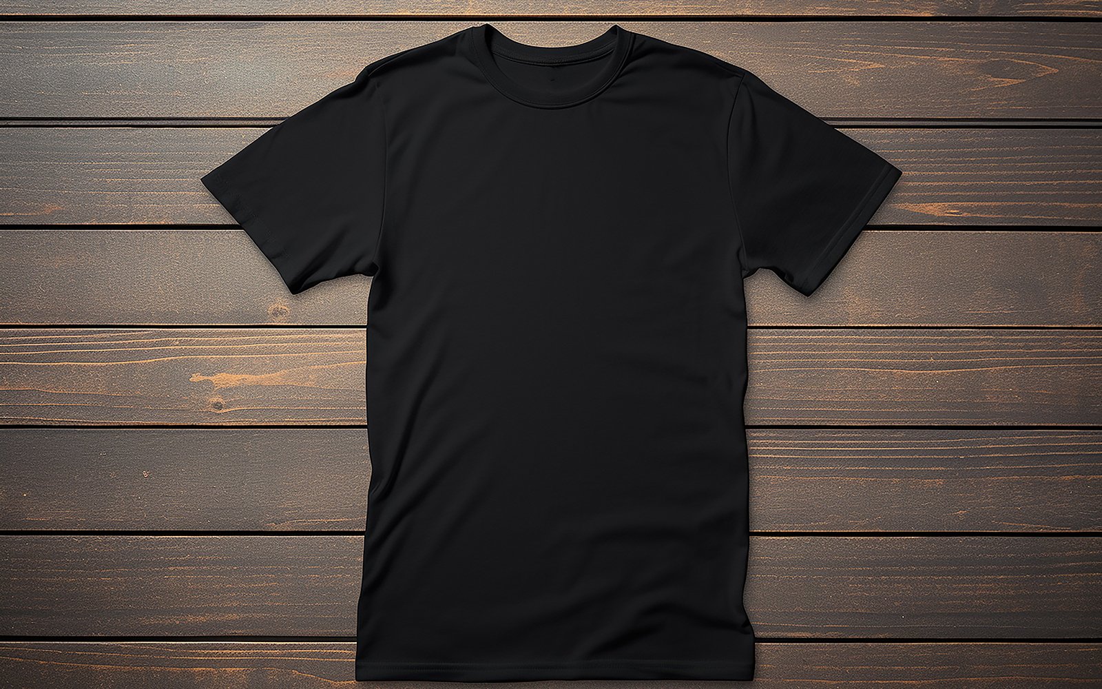 Hanging black T-shirt_hanging blank T-shirt on the wooden wall_blank men mockup T-shirt