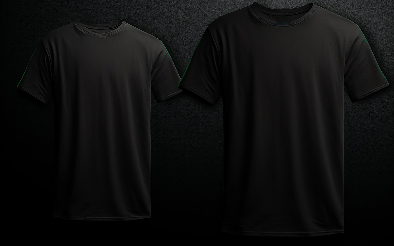 Blank T-shirt design_black T-shirt on the black