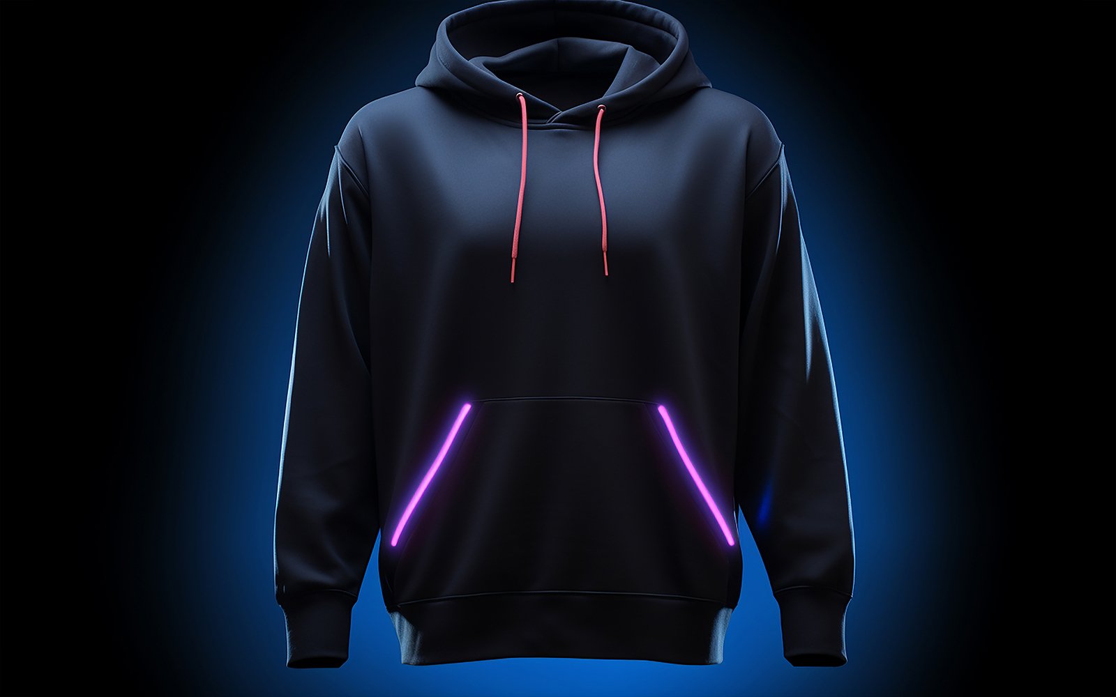 Men's hanging blank hoodie with neon effecteffect