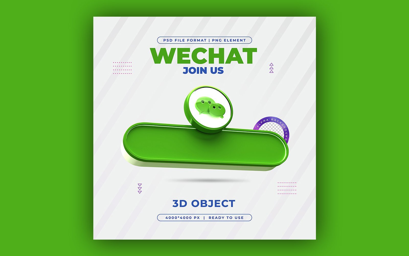 Join Us On Wechat Social Media 3D Rander Ber Template