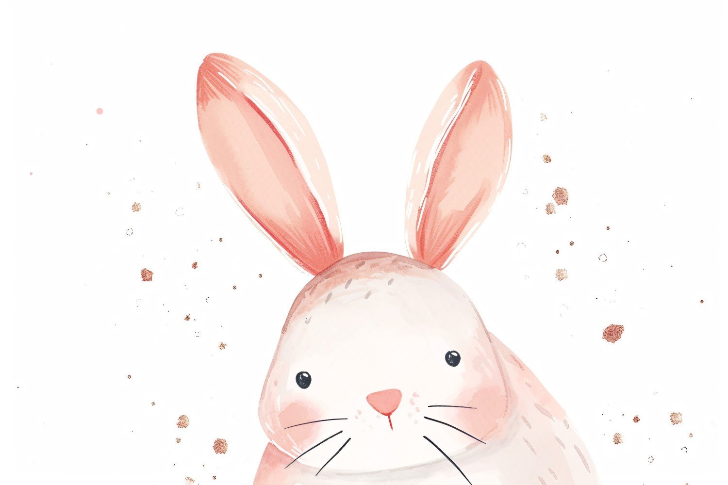 Hand Drawn Watercolour Style Happy Easter Bunny 28