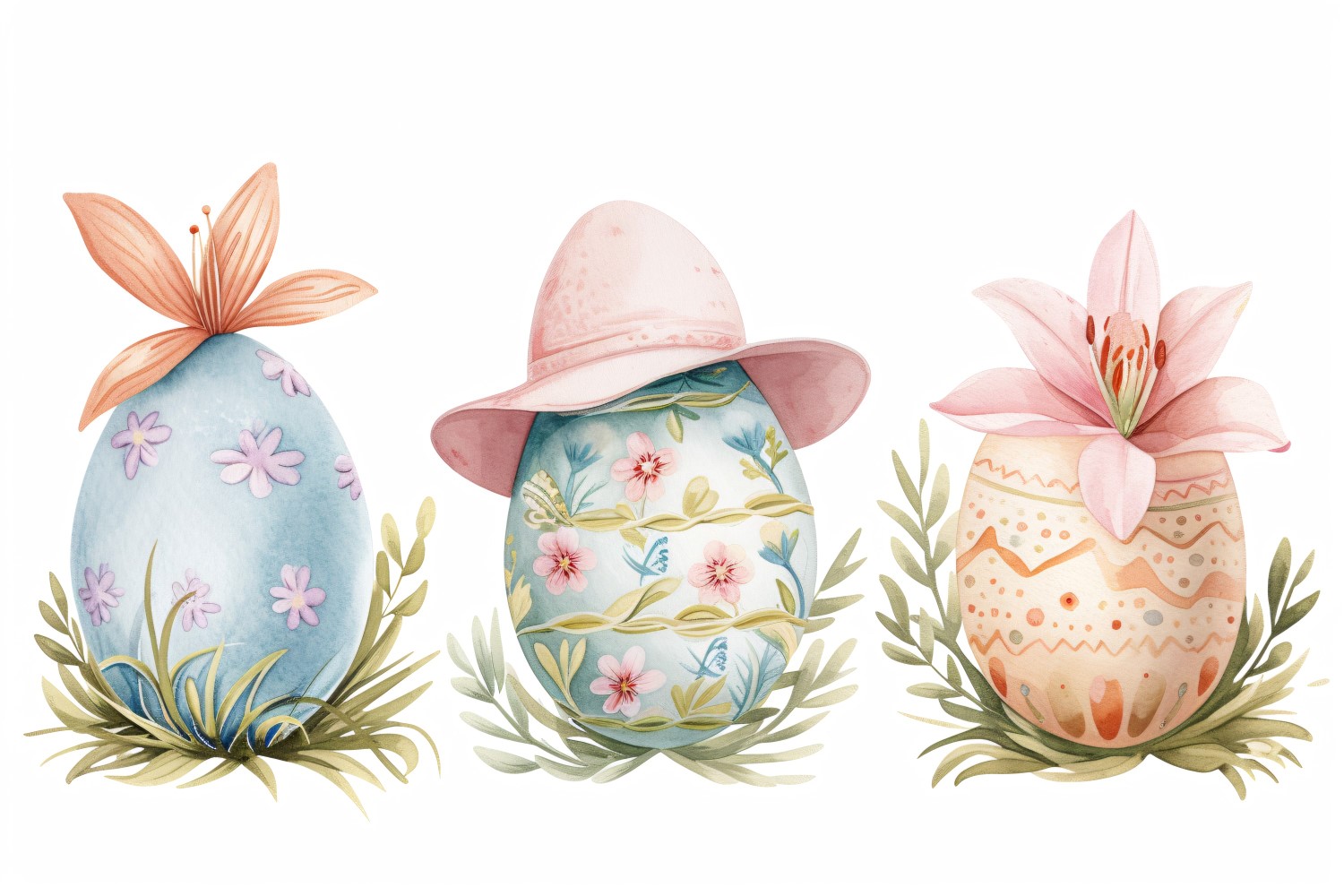 Decorative Eggs With A Hat On His Eyes Near Giant Easter Egg 131
