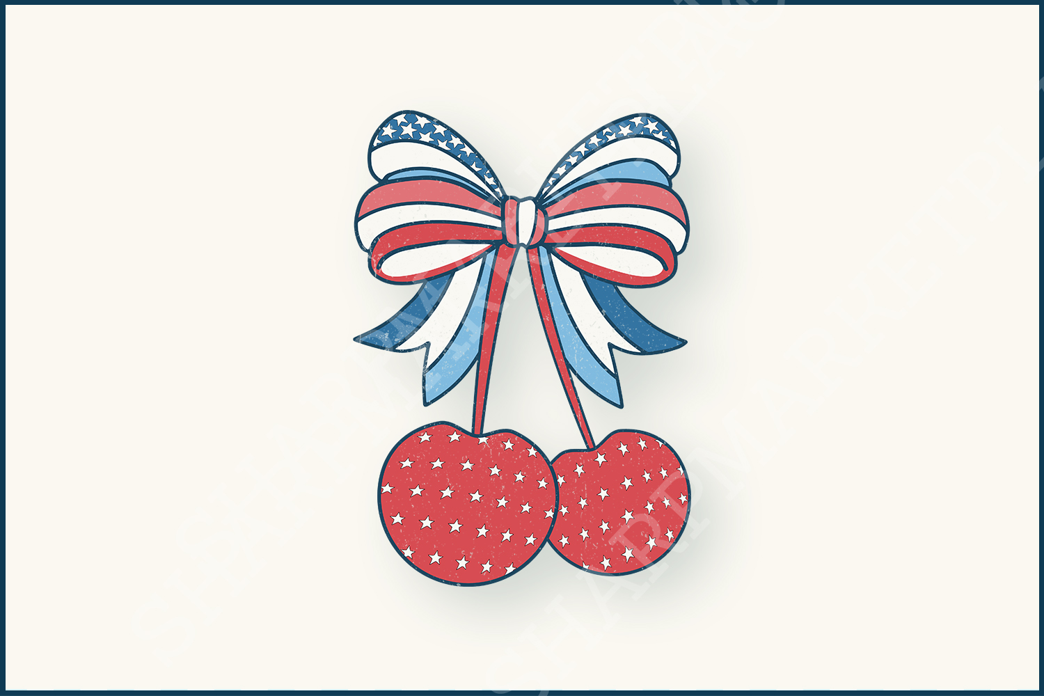 Cherry Coquette Bow PNG, Soft Girl Era Aesthetic, 4th of July Sublimation, Trendy Designs, Retro