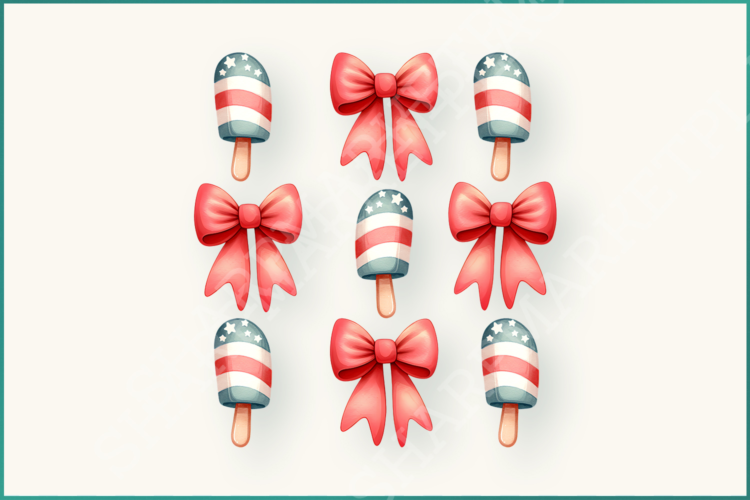 Sweet Land of Liberty PNG, USA Ice-Cream & Popsicle, American Coquette, 4th of July Independence