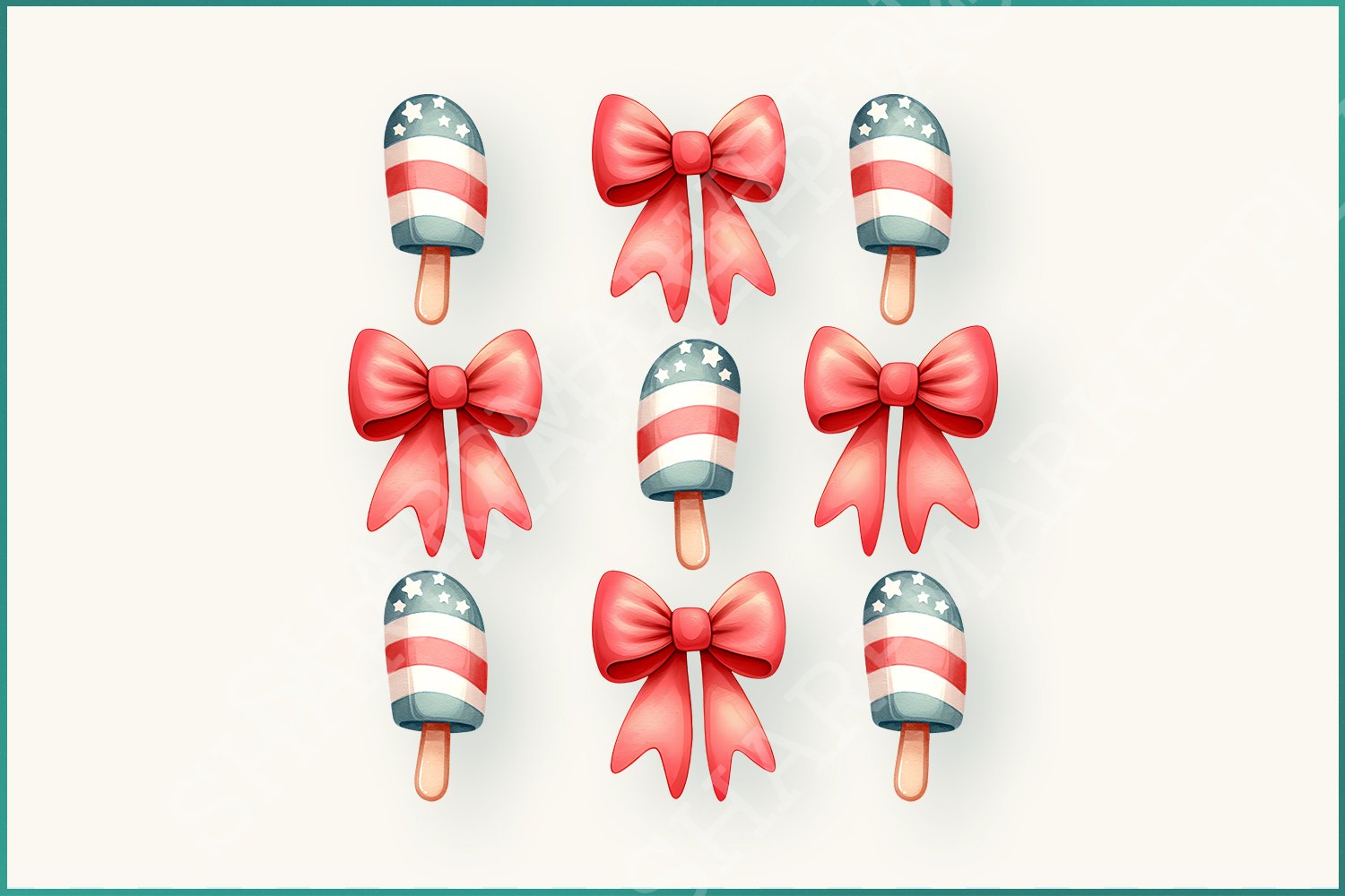 Sweet Land of Liberty PNG, USA Ice-Cream & Popsicle, American Coquette, 4th of July Independence