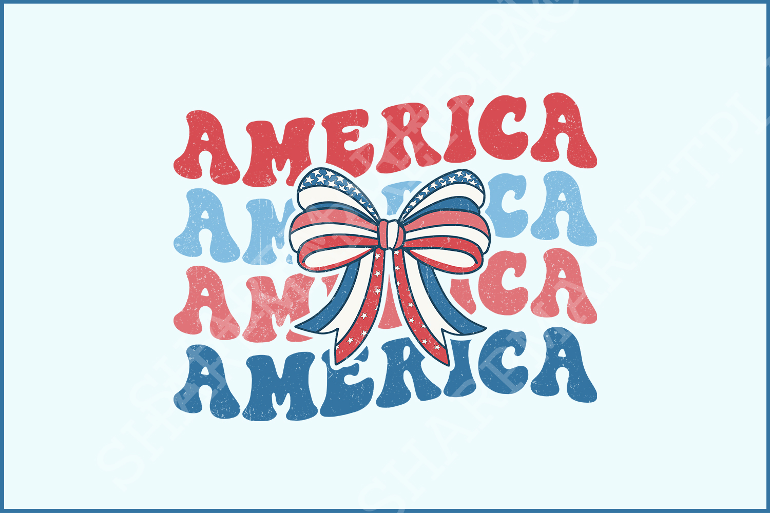 Coquette American Flag PNG, 4th of July Sublimation, USA Bow, America & Independence Day Design
