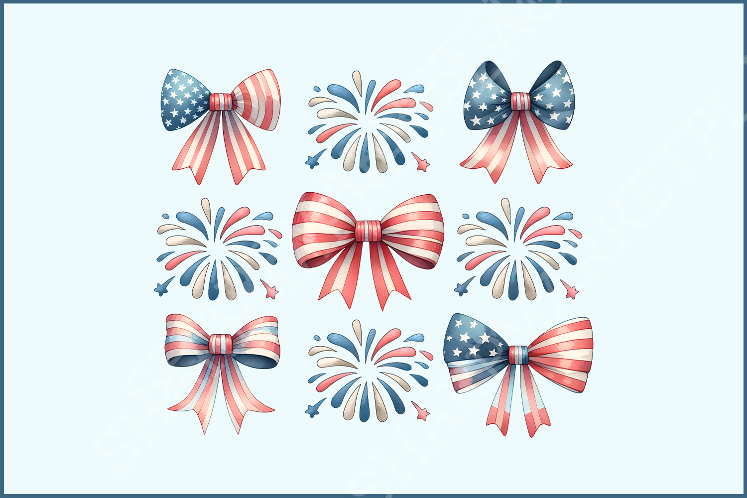 Coquette 4th of July Fireworks PNG, Patriotic & American Girly Designs, Country Western