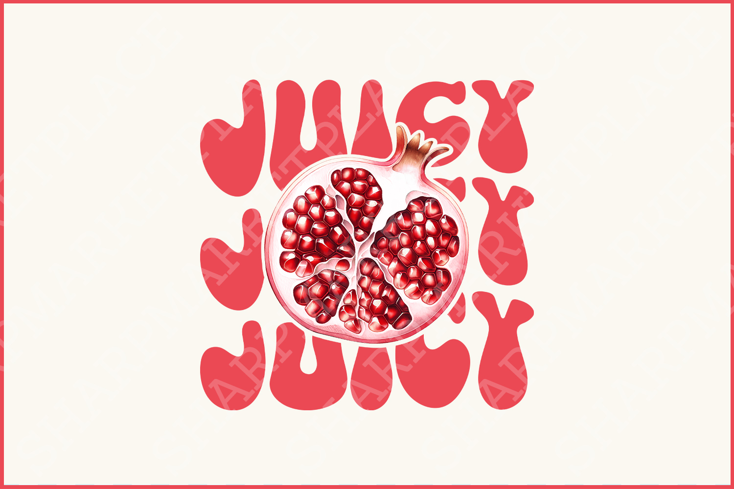Juicy Pomegranate PNG, Trendy Designs, Juicy Fruit Clipart & Y2K Baby Tee, Unique Aesthetic