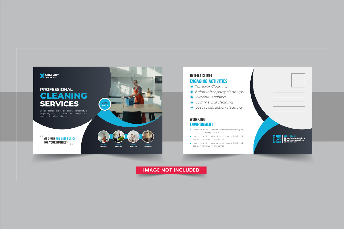 Cleaning service postcard or Cleaning service eddm postcard design template