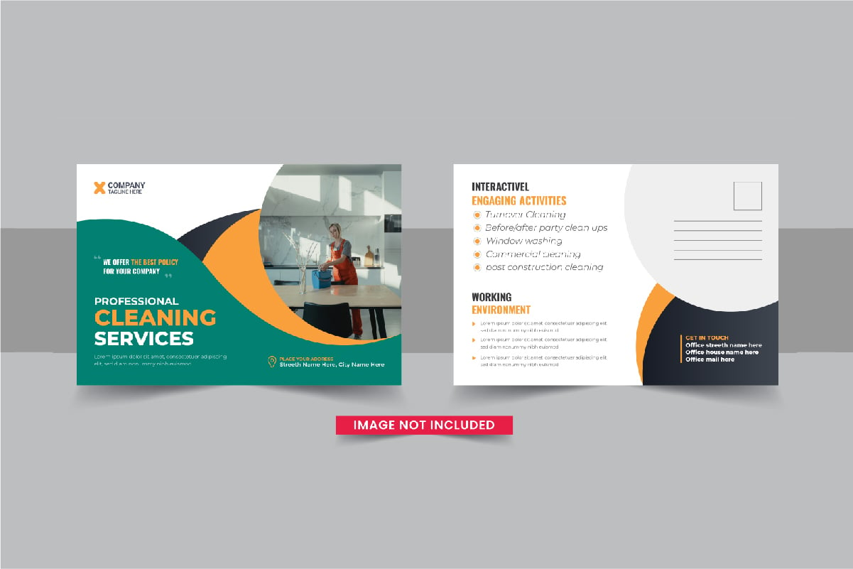 Cleaning service postcard or Cleaning service eddm postcard template layout