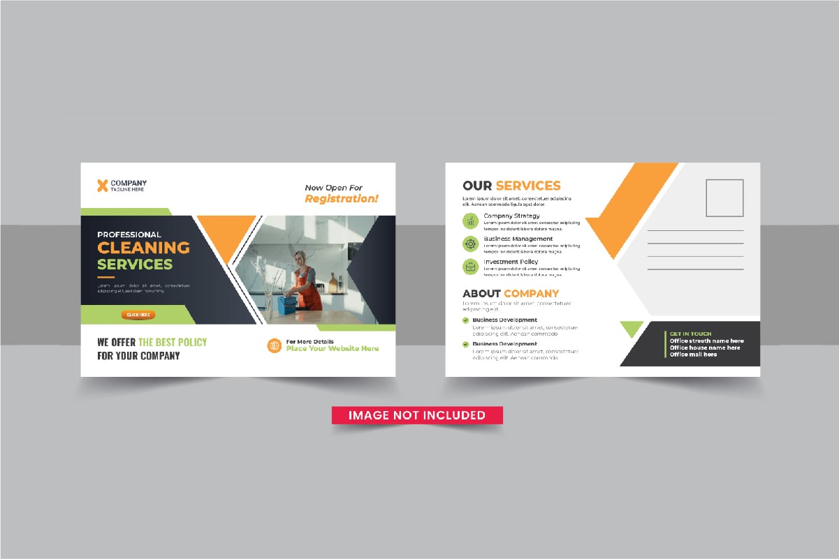 Cleaning service postcard or Cleaning service eddm postcard design template layout