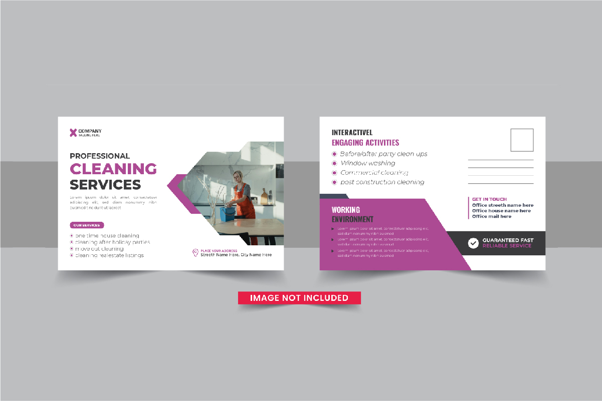 Cleaning service postcard or Cleaning service eddm postcard template design layout