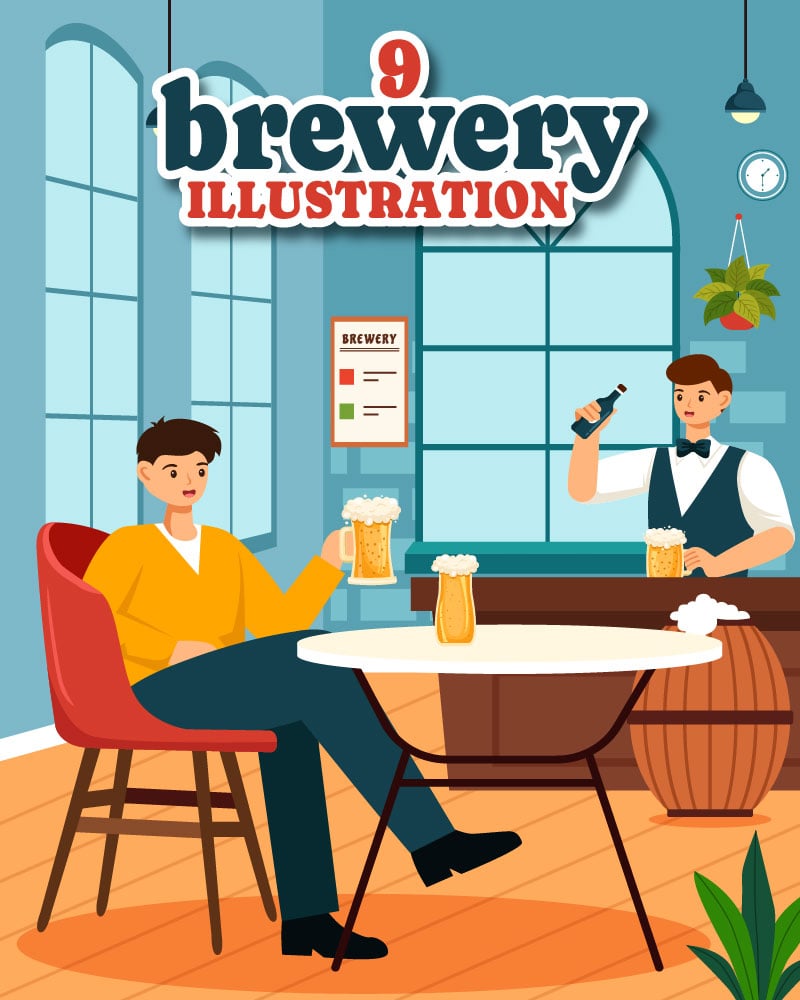 9 Beer Brewery Illustration