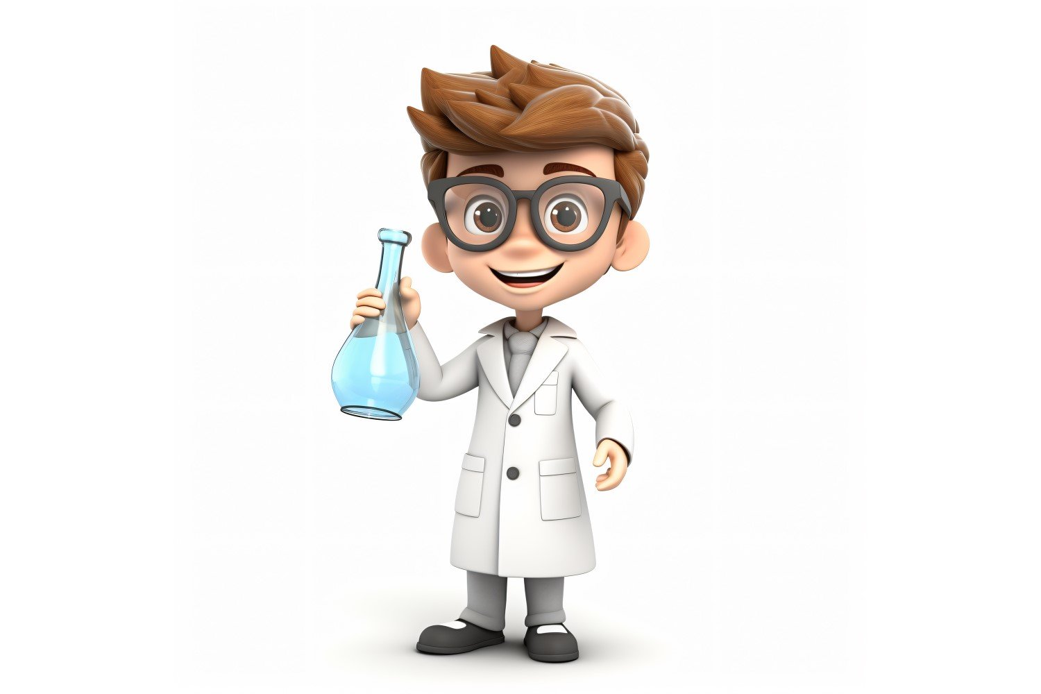 3D Character Child Boy Scientist with relevant environment 1