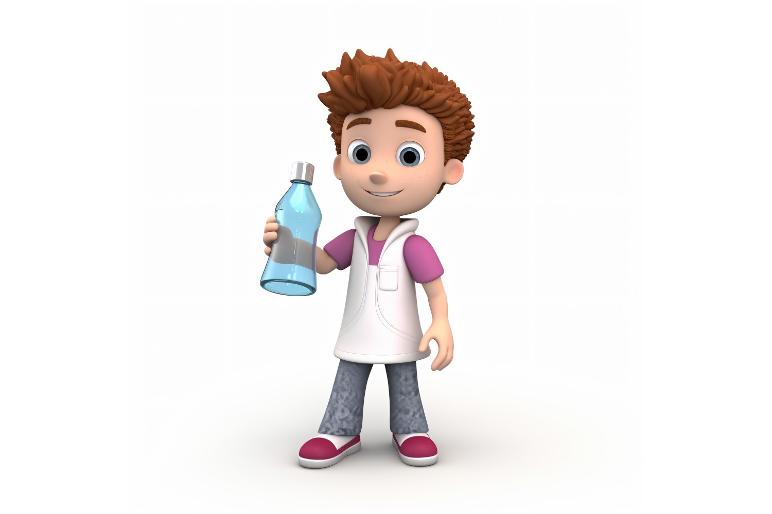 3D Character Child Boy Scientist with relevant environment 3