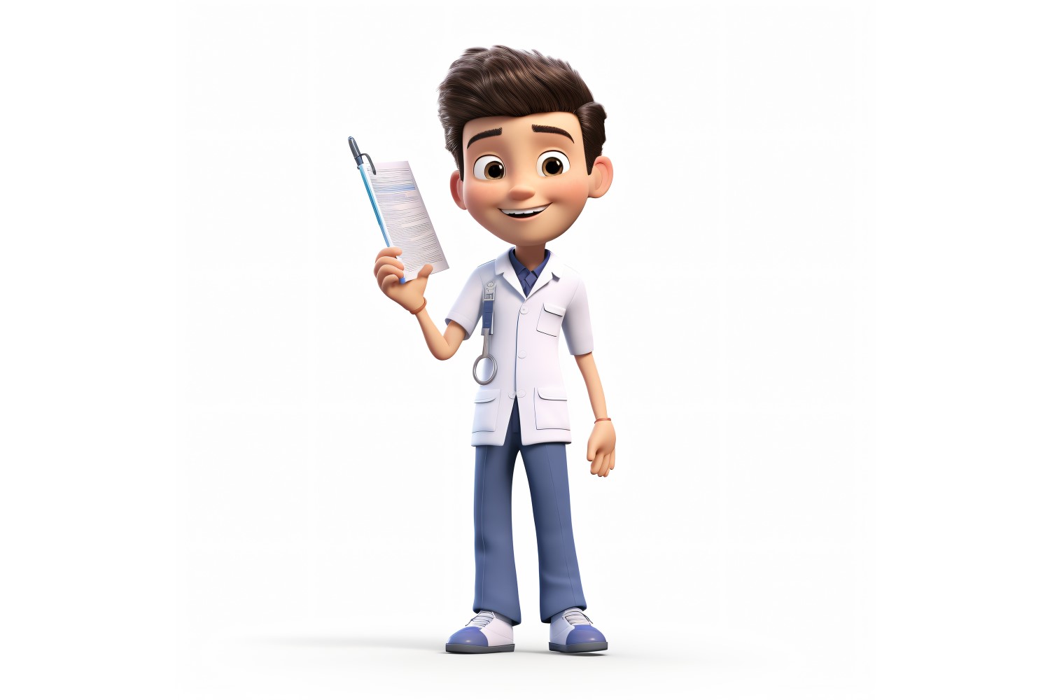 3D Pixar Character Child Boy Nurse with relevant environment 4