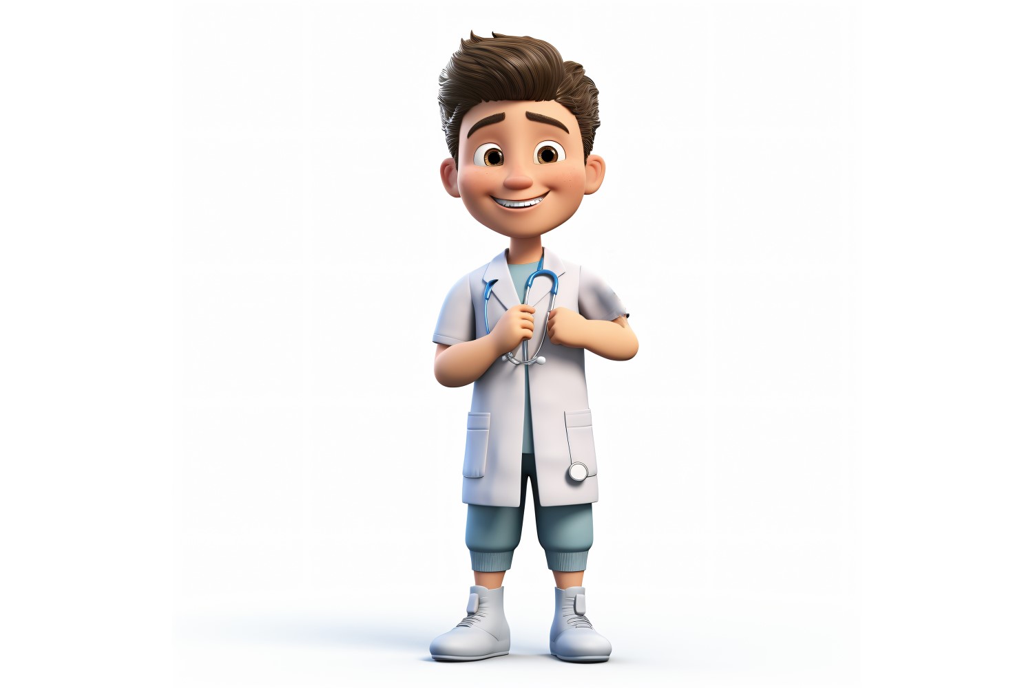 3D Pixar Character Child Boy Nurse with relevant environment 7