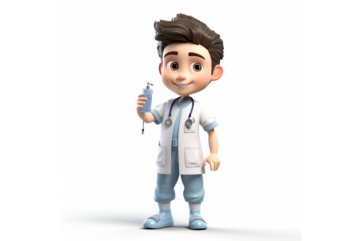 3D Pixar Character Child Boy Nurse with relevant environment 6