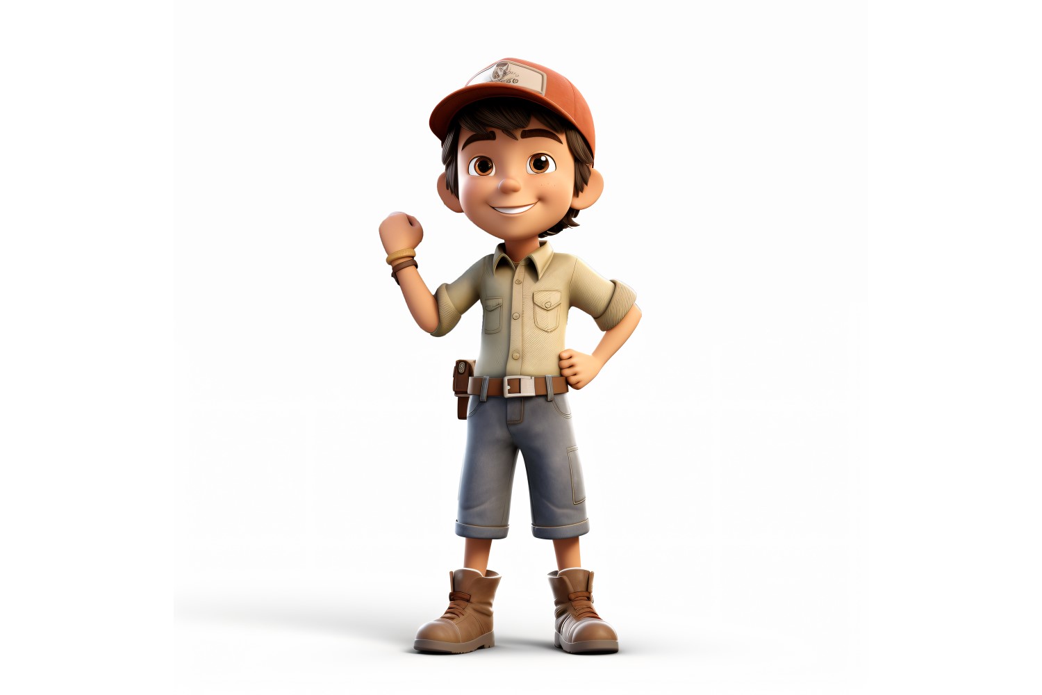 D Character Child Boy Engineer with relevant environment 2