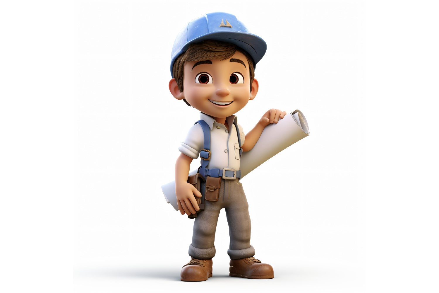 D Character Child Boy Engineer with relevant environment 4