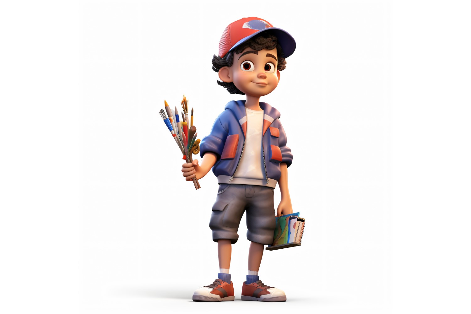 3D Character Child Boy Painter with relevant environment 1