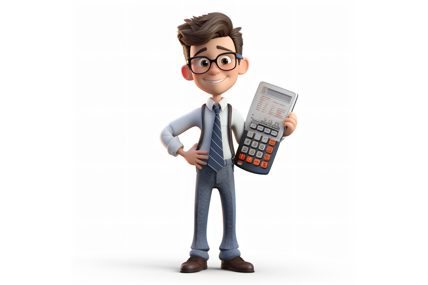 3D Character Child Boy Accountant with relevant environment 3