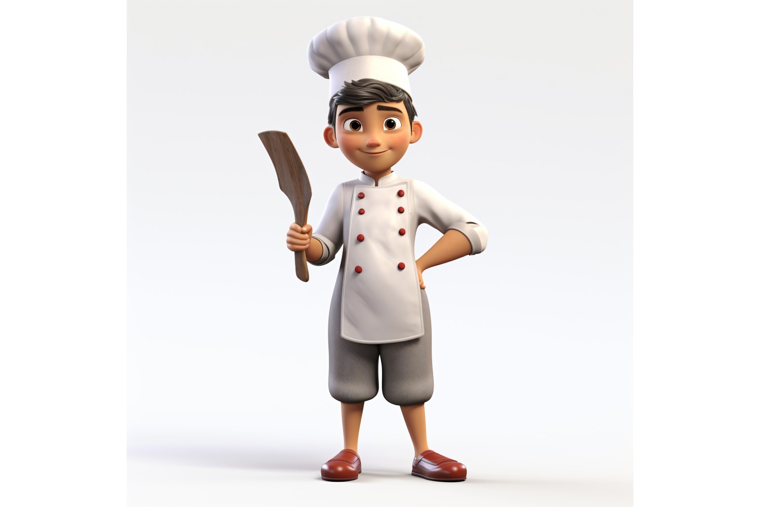 3D Pixar Character Child Boy Chef with relevant environment  1