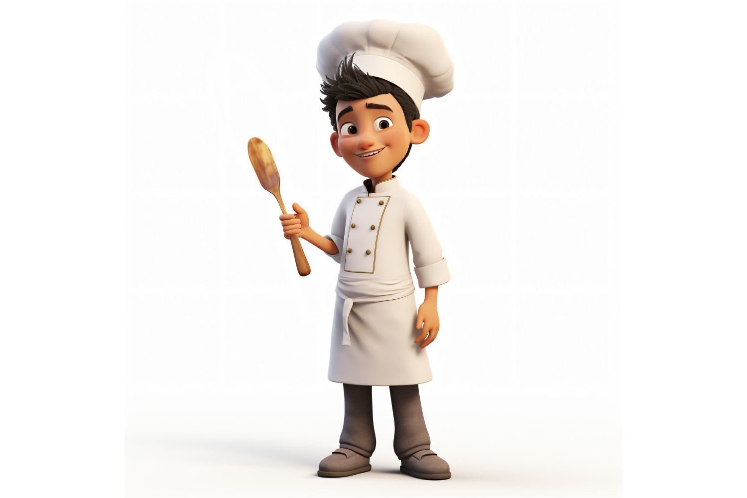 3D Pixar Character Child Boy Chef with relevant environment   3