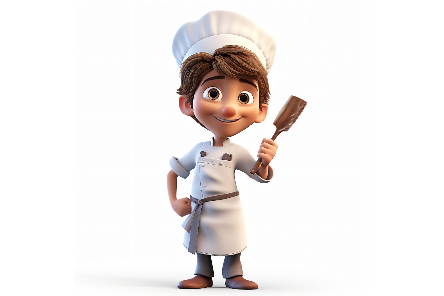 3D Pixar Character Child Boy Chef with relevant environment  4