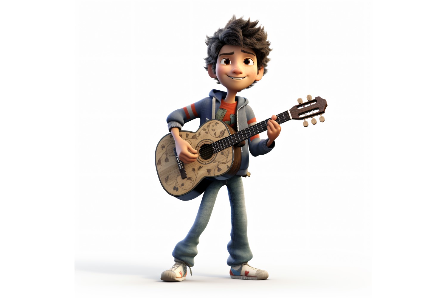 3D Character Child Boy Musician with relevant environment 2