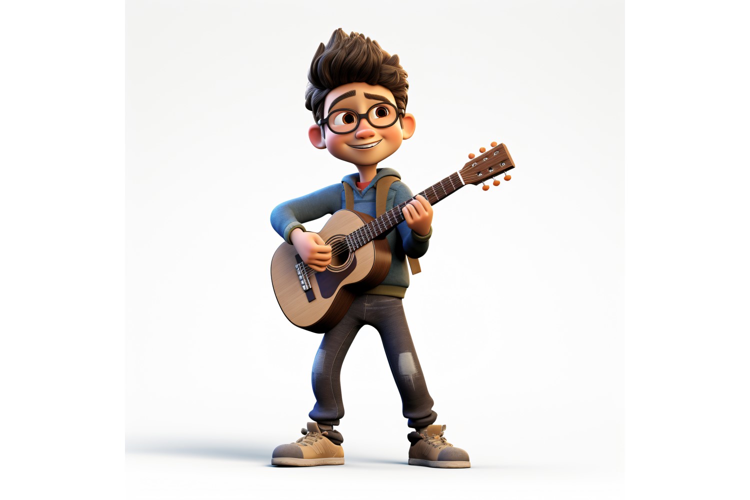 3D Character Child Boy Musician with relevant environment 3