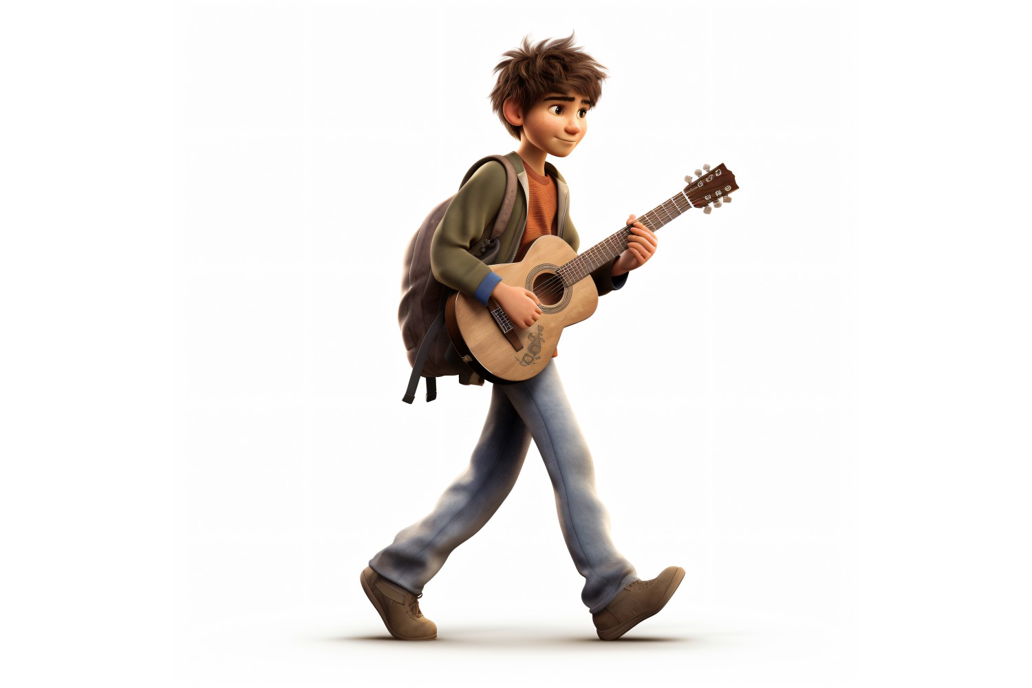 3D Character Child Boy Musician with relevant environment 4