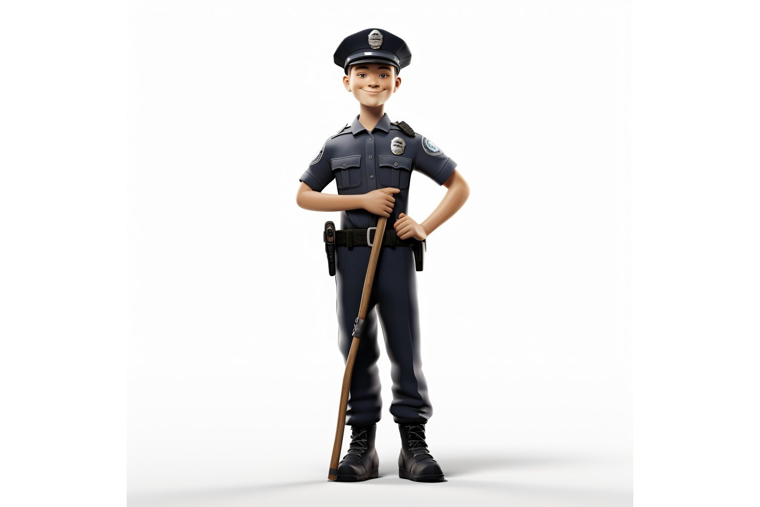 3D Character Boy Police Officer with relevant environment 1