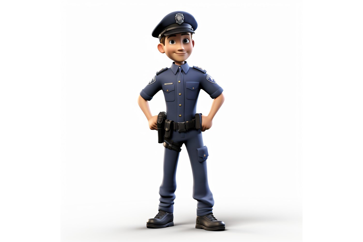 3D Character Boy Police Officer with relevant environment 2